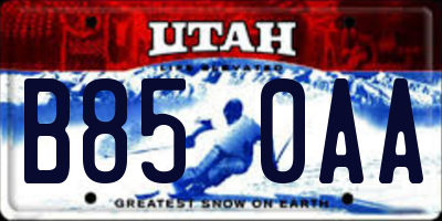 UT license plate B850AA