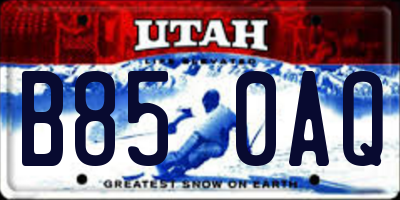 UT license plate B850AQ