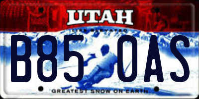 UT license plate B850AS