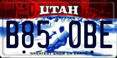 UT license plate B850BE
