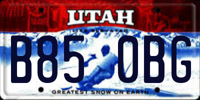 UT license plate B850BG