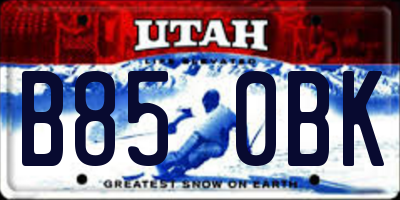 UT license plate B850BK