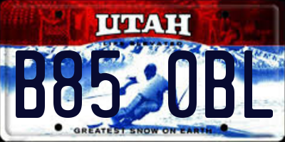 UT license plate B850BL