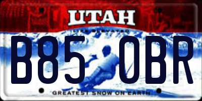 UT license plate B850BR