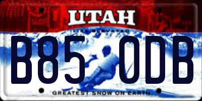 UT license plate B850DB