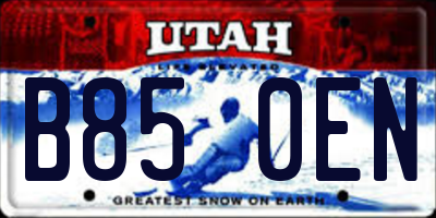 UT license plate B850EN