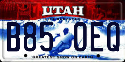 UT license plate B850EQ