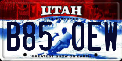 UT license plate B850EW
