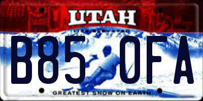 UT license plate B850FA