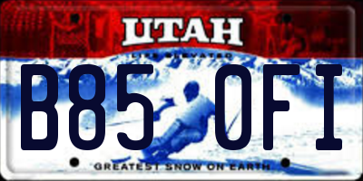 UT license plate B850FI