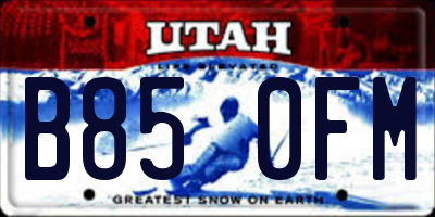 UT license plate B850FM