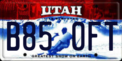 UT license plate B850FT