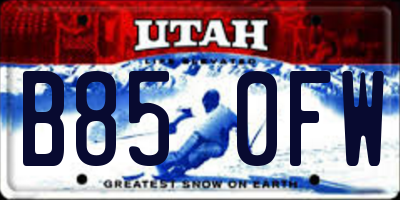 UT license plate B850FW