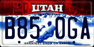 UT license plate B850GA