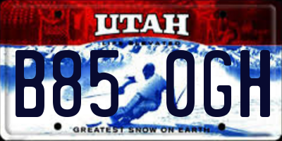 UT license plate B850GH