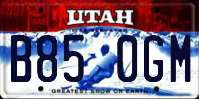 UT license plate B850GM