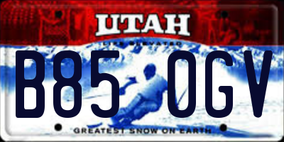 UT license plate B850GV