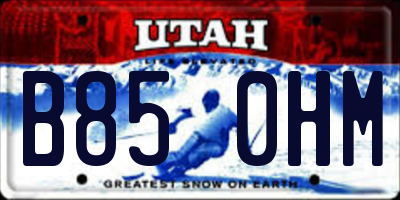 UT license plate B850HM