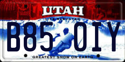 UT license plate B850IY
