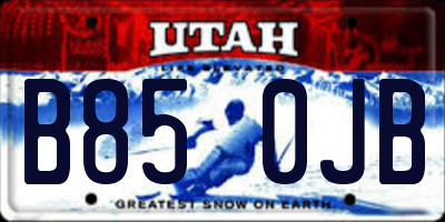 UT license plate B850JB