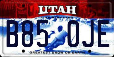 UT license plate B850JE