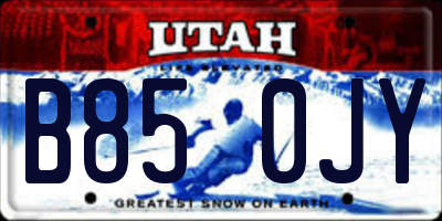 UT license plate B850JY