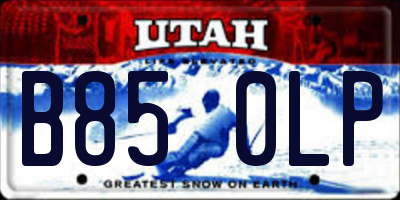UT license plate B850LP