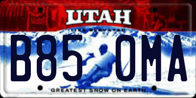 UT license plate B850MA