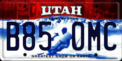 UT license plate B850MC