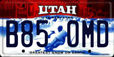 UT license plate B850MD