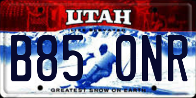 UT license plate B850NR