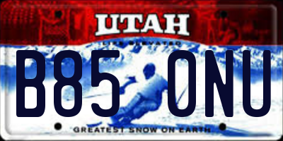 UT license plate B850NU