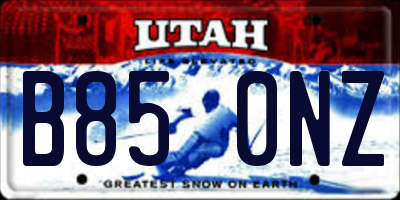 UT license plate B850NZ