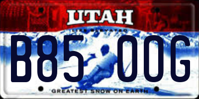 UT license plate B850OG