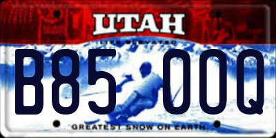 UT license plate B850OQ
