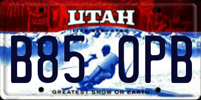 UT license plate B850PB