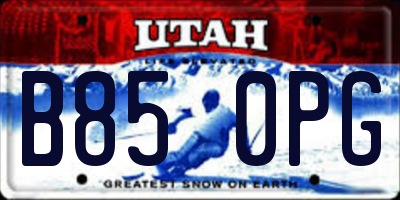 UT license plate B850PG