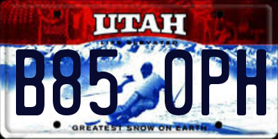 UT license plate B850PH