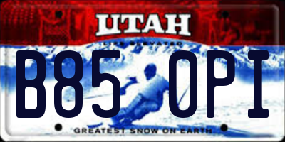 UT license plate B850PI