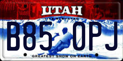 UT license plate B850PJ