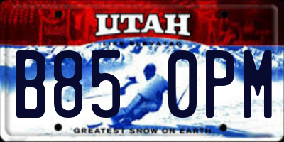 UT license plate B850PM