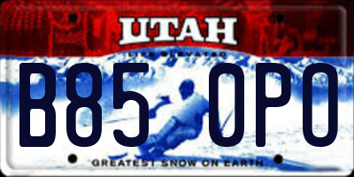 UT license plate B850PO