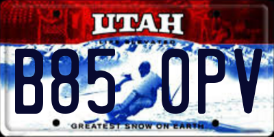 UT license plate B850PV