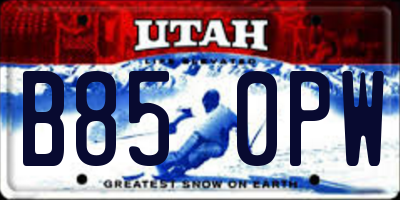 UT license plate B850PW