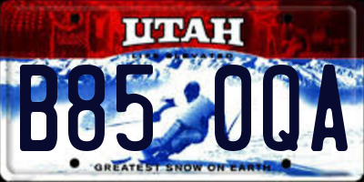 UT license plate B850QA
