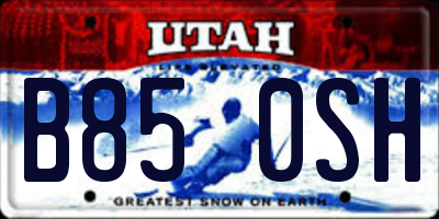 UT license plate B850SH