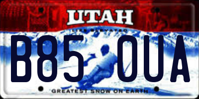 UT license plate B850UA