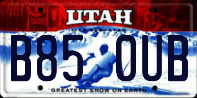 UT license plate B850UB