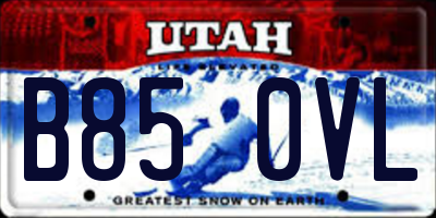 UT license plate B850VL