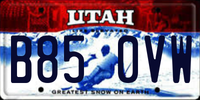 UT license plate B850VW
